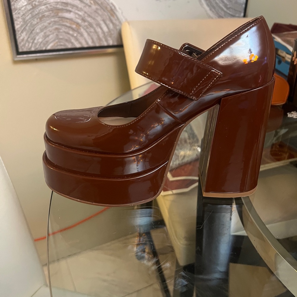 Steve Madden Chocolate Brown Platform Mary Janes